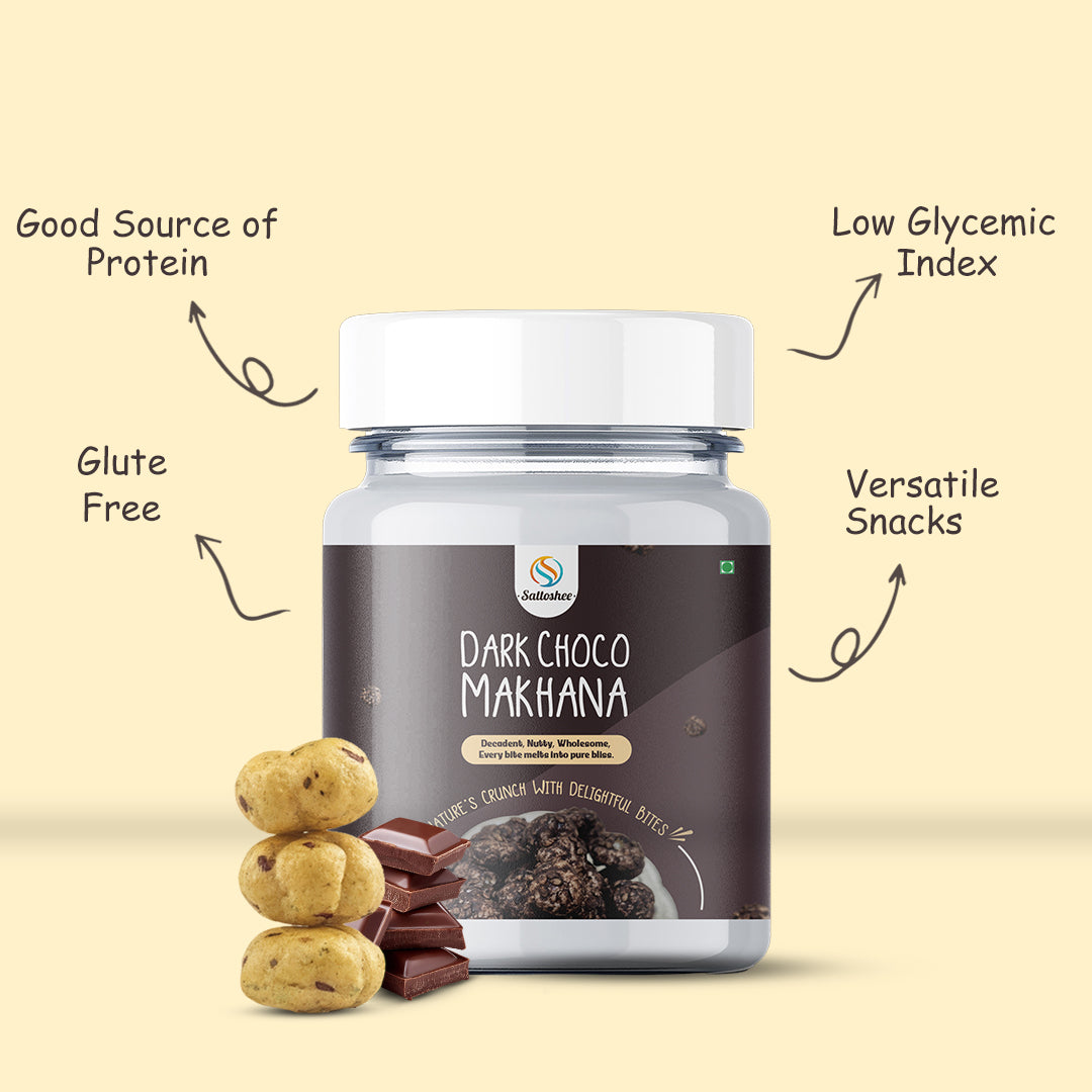 Sattoshee Dark Choco Makhana – Guilt-Free Chocolate Crunch