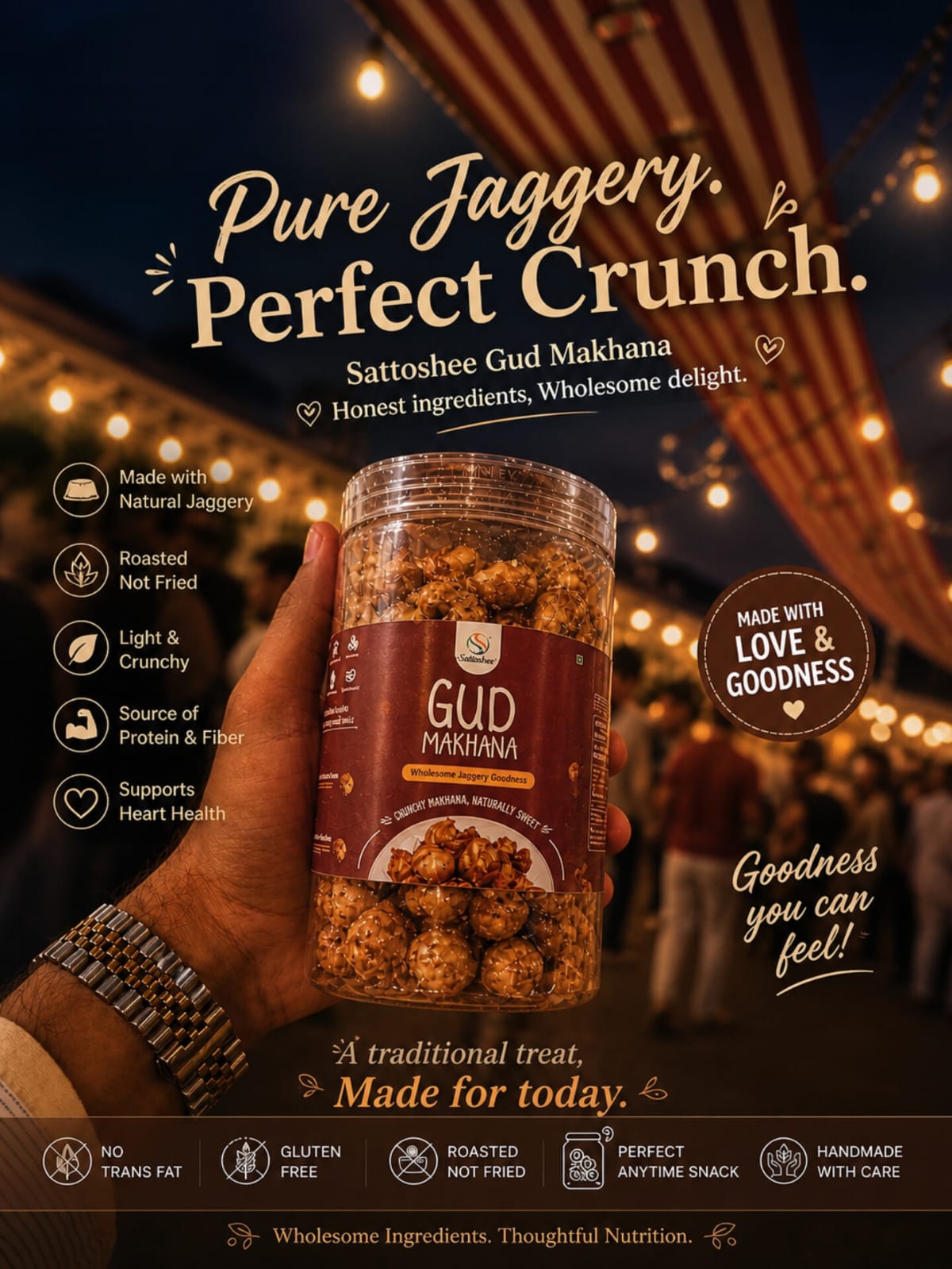 Sattoshee Gud Makhana – Sweet Crunch with Natural Goodness