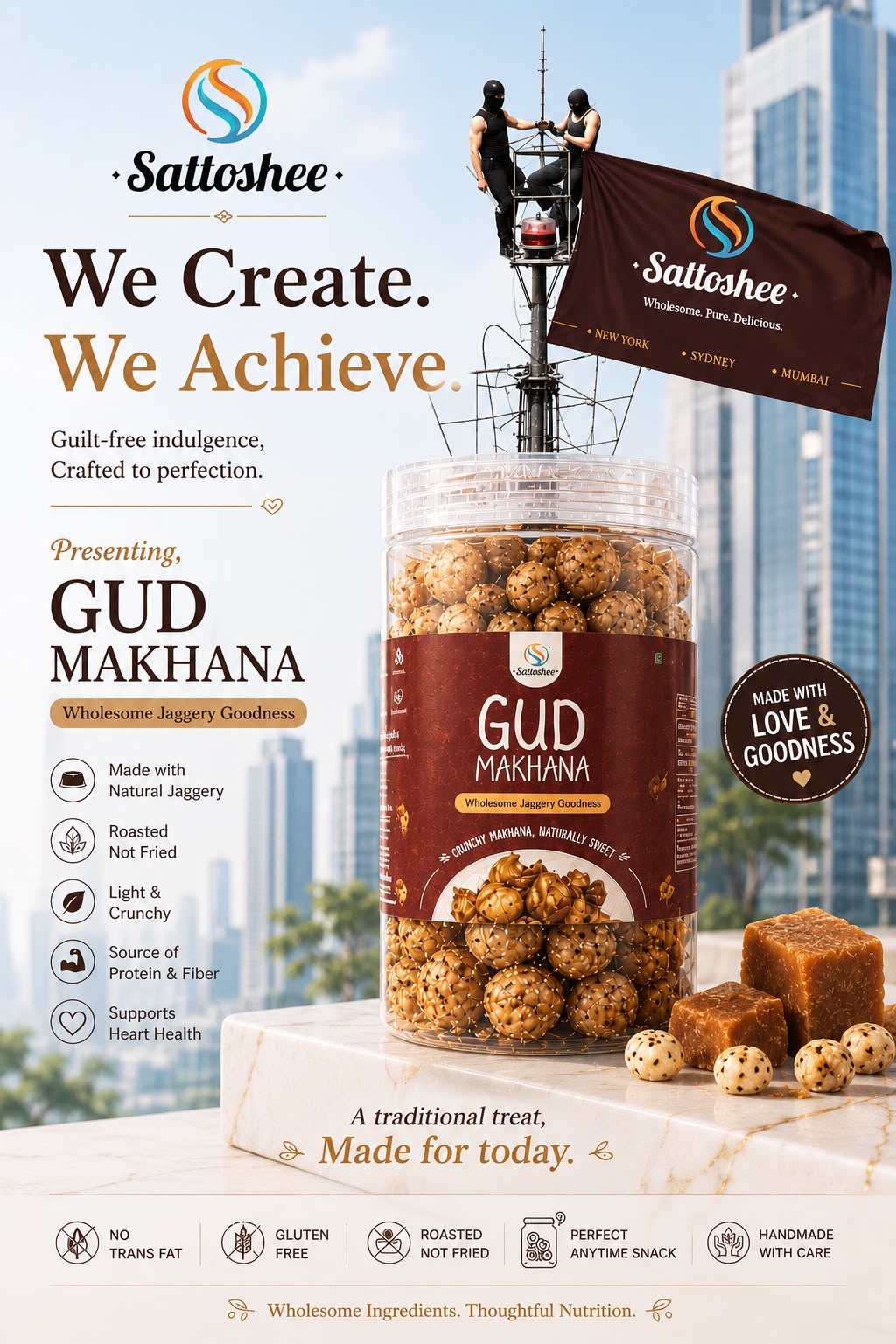 Sattoshee Gud Makhana – Sweet Crunch with Natural Goodness