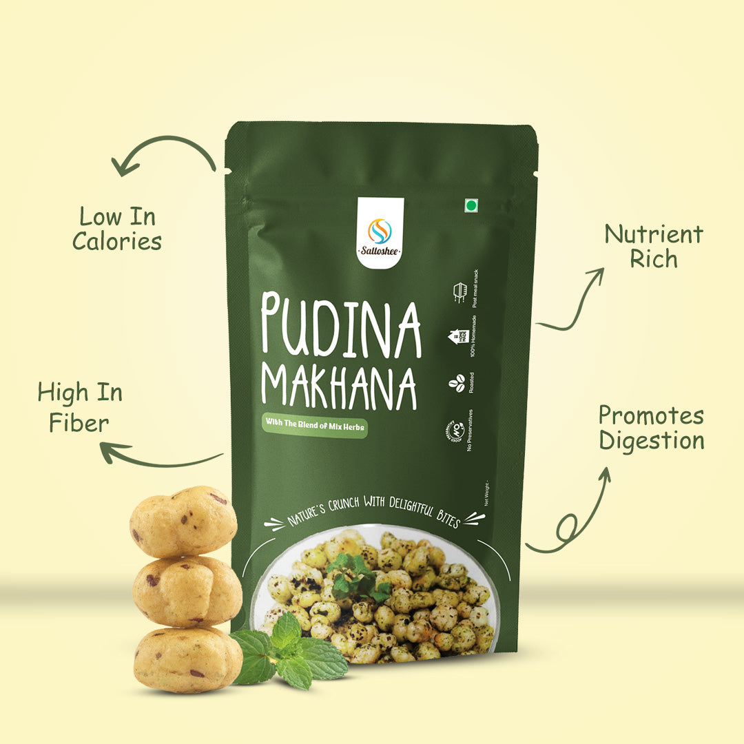 Sattoshee Pudina Makhana – Refreshing Crunch with Herbal Goodness