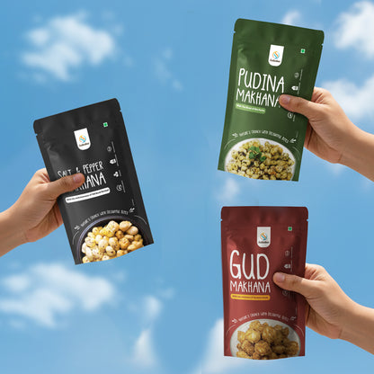 Sattoshee Makhana Combo – 3 Flavours of Wholesome Crunch